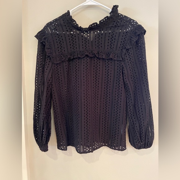Madewell Black eyelet top - Picture 1 of 5